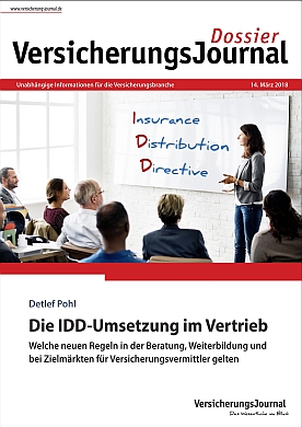 Titelbild von Dossier „Die IDD-Umsetzung im Vertrieb“