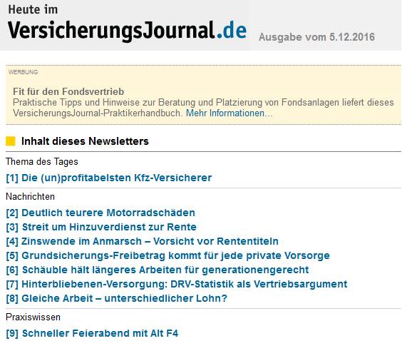 Zum Vergrößern Bild klicken (Bild: Screenshot VersicherungsJournal.de)