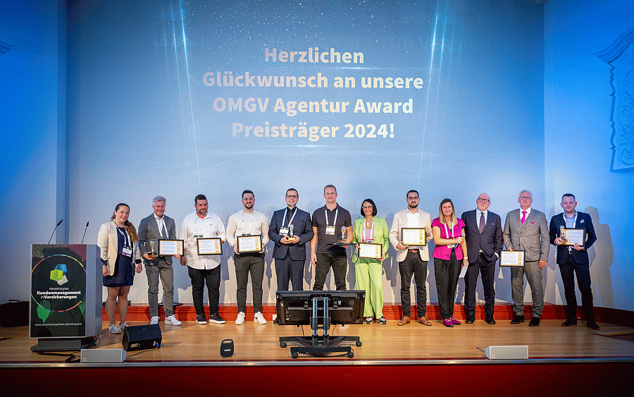 Gewinner des OMGV Agentur Award 2024. Zum Vergrößern Bild klicken. (Bild: Versicherungsforen Leipzig)
