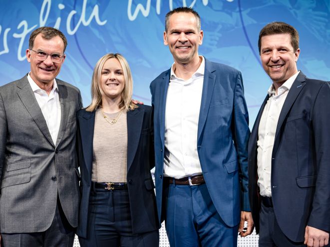 Von links: Klaus Liebig, Ulla Dörfler, Konrad Schmidt, Robert Schmidt (Bild: VFM)